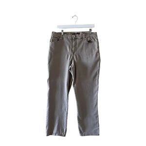 Gloria Vanderbilt Taupe Amanda Wide Leg Mid Rise Curvy Womens Jeans Sz 16